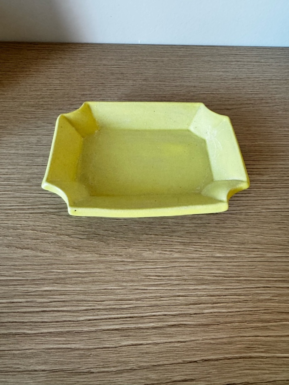 Yellow Rectangular Ceramic Trinket or Soap Dish